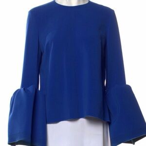 Roksanda Ilincic Cobalt Blue Bell-Sleeve Top